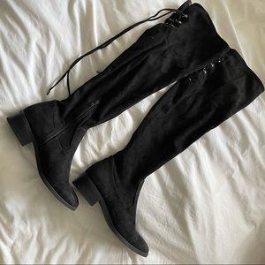 Black over the knee suede boots